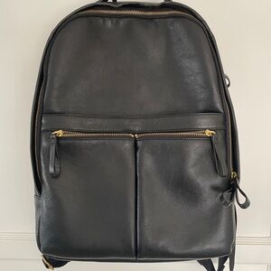 Fossil Black Leather Backpack